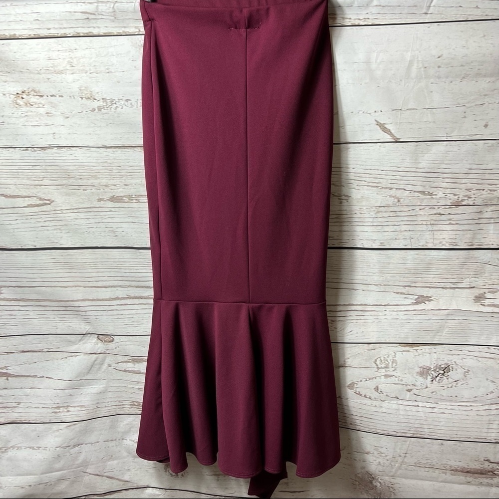 Nwt Fashion Nova Twilight Ruffle Skirt Oxblood - Picture 4 of 7
